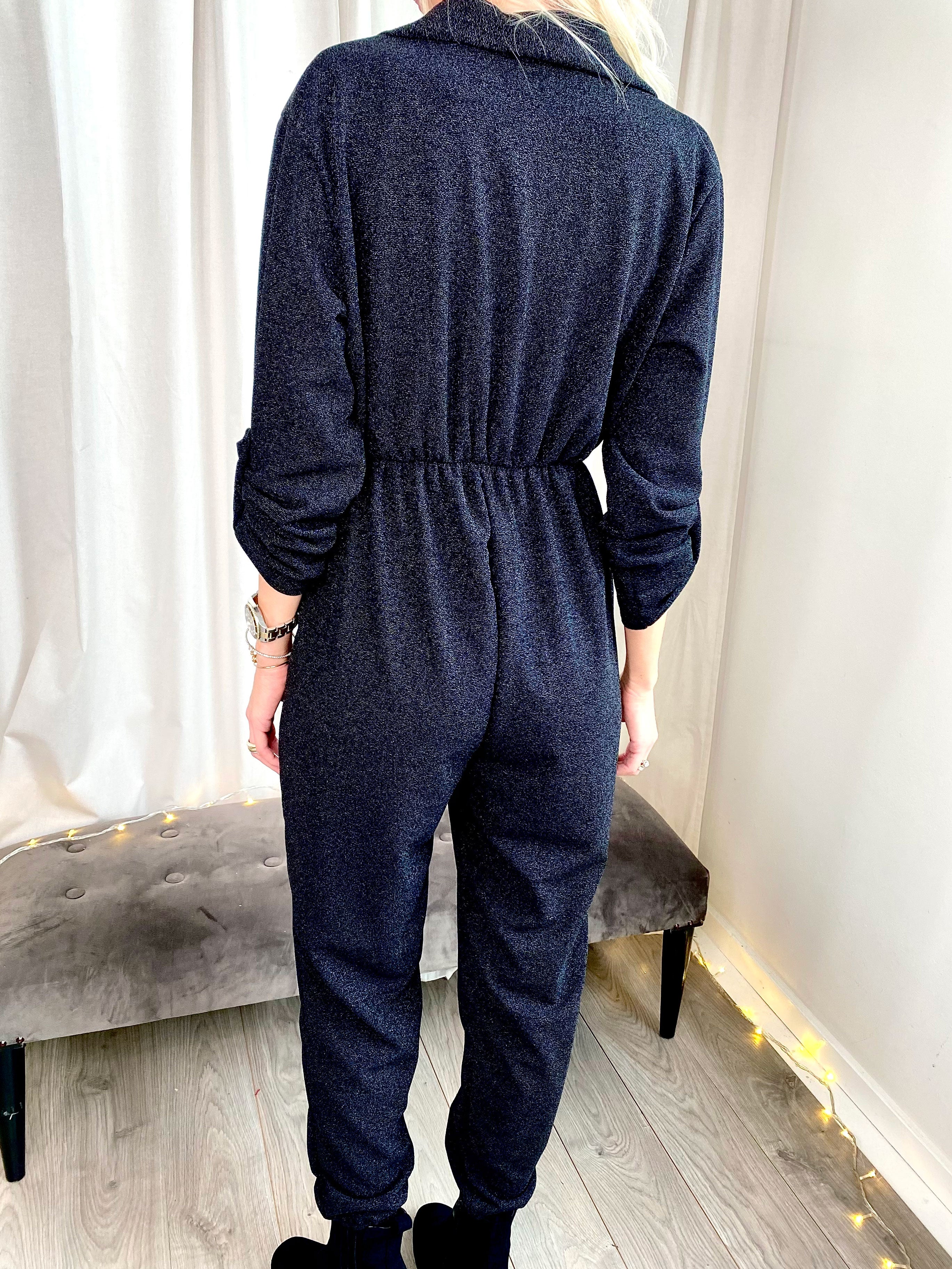 Glitter - Elastisk buksedragt med glimmer